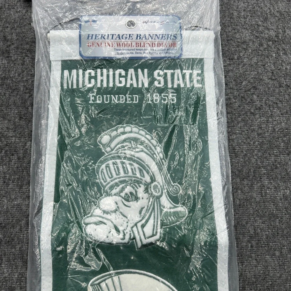 Michigan State Spartans Heritage Banners Wool Sign Decor